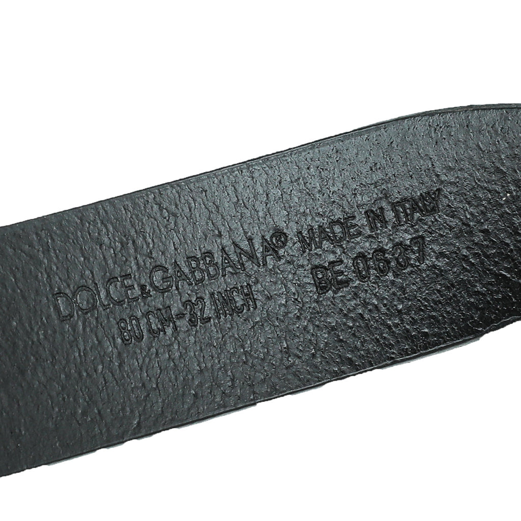 Dolce & Gabbana Black Metal Logo Buckle Belt 32