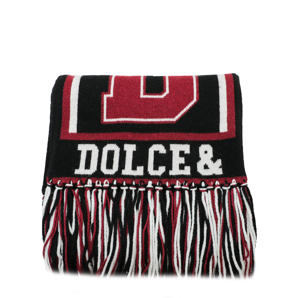 Dolce & Gabbana Burgundy Royal Love Knit Cashmere Scarf