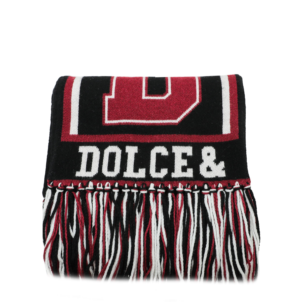 Dolce & Gabbana Burgundy Royal Love Knit Cashmere Scarf