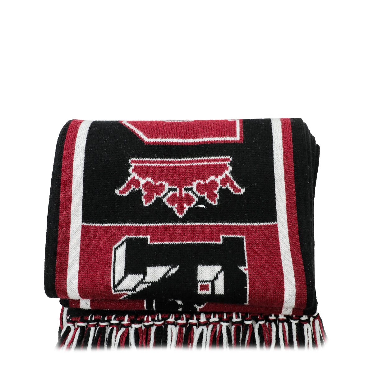 Dolce & Gabbana Burgundy Royal Love Knit Cashmere Scarf