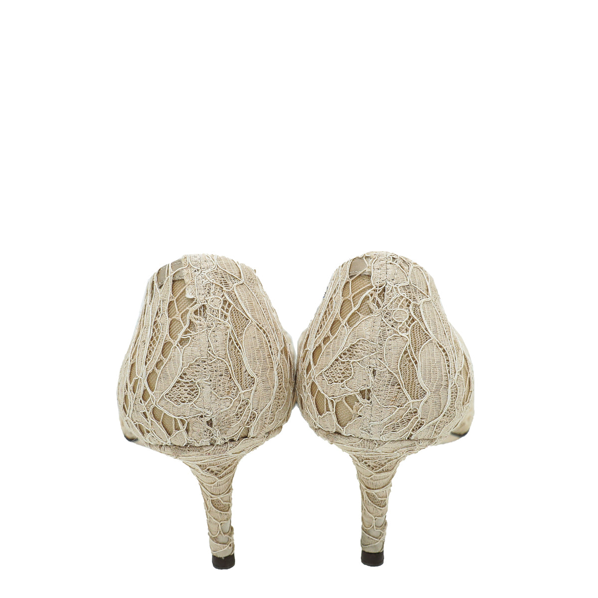 Dolce & Gabbana Nude Lace Bellucci Crystal Lace Pumps 39.5