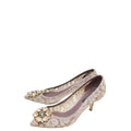 Dolce & Gabbana Pale Lilac Bellucci Lace Embellished Pump 36