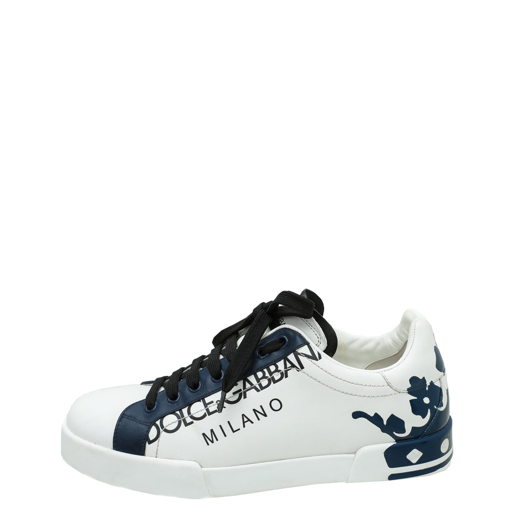 Dolce & Gabbana Bicolor Portofino Leather Sneaker 7.5
