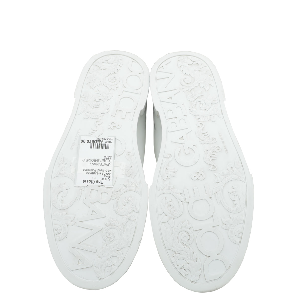 Dolce & Gabbana Bicolor Portofino Leather Sneaker 7.5