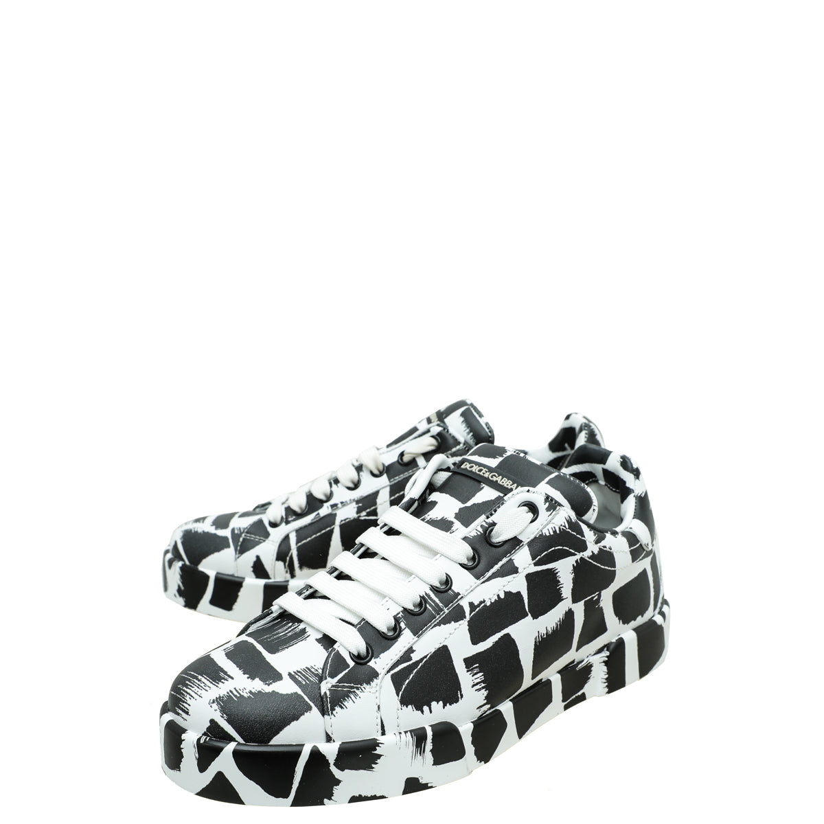 Dolce & Gabbana Bicolor Printed Portofino Sneakers 39