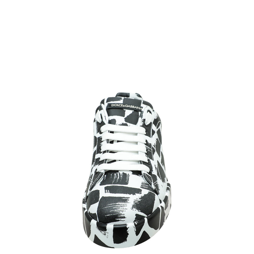 Dolce & Gabbana Bicolor Printed Portofino Sneakers 39