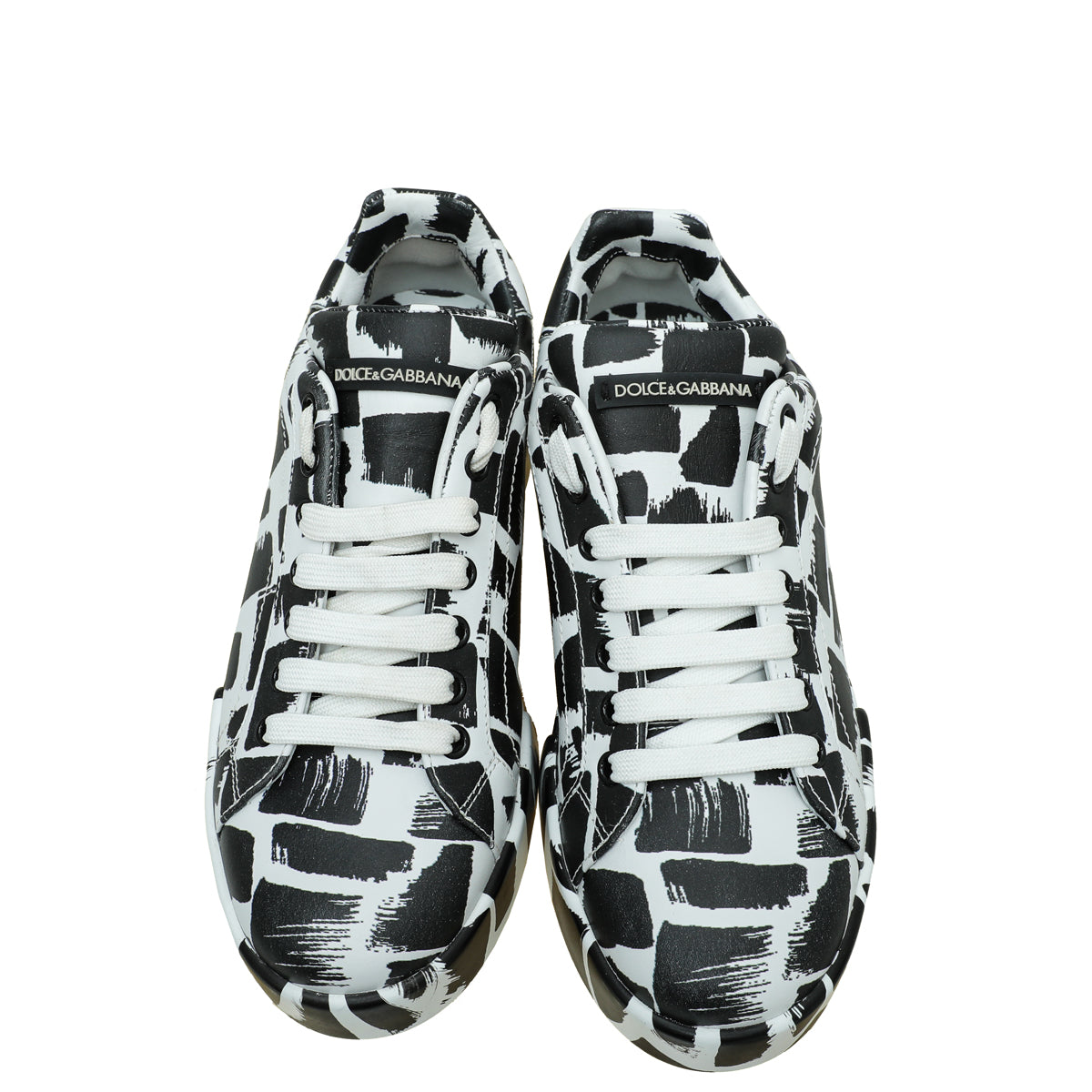 Dolce & Gabbana Bicolor Printed Portofino Sneakers 39