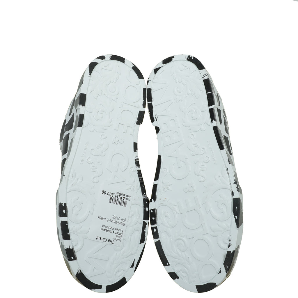 Dolce & Gabbana Bicolor Printed Portofino Sneakers 39