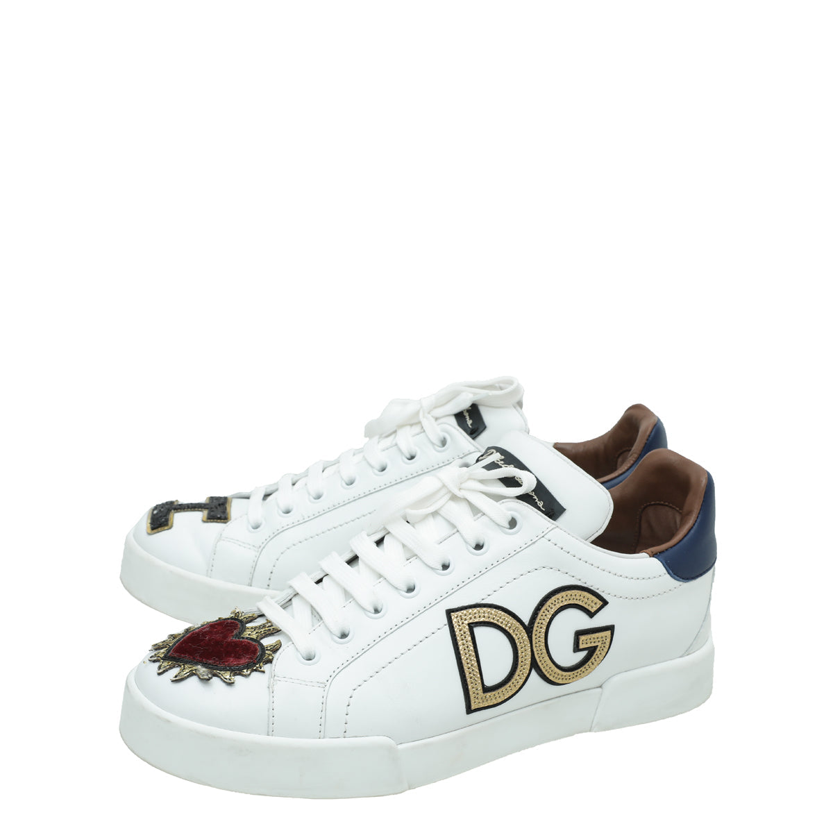 Dolce & Gabbana White Multicolor DG-I-Heart Portofino Sneakers 39