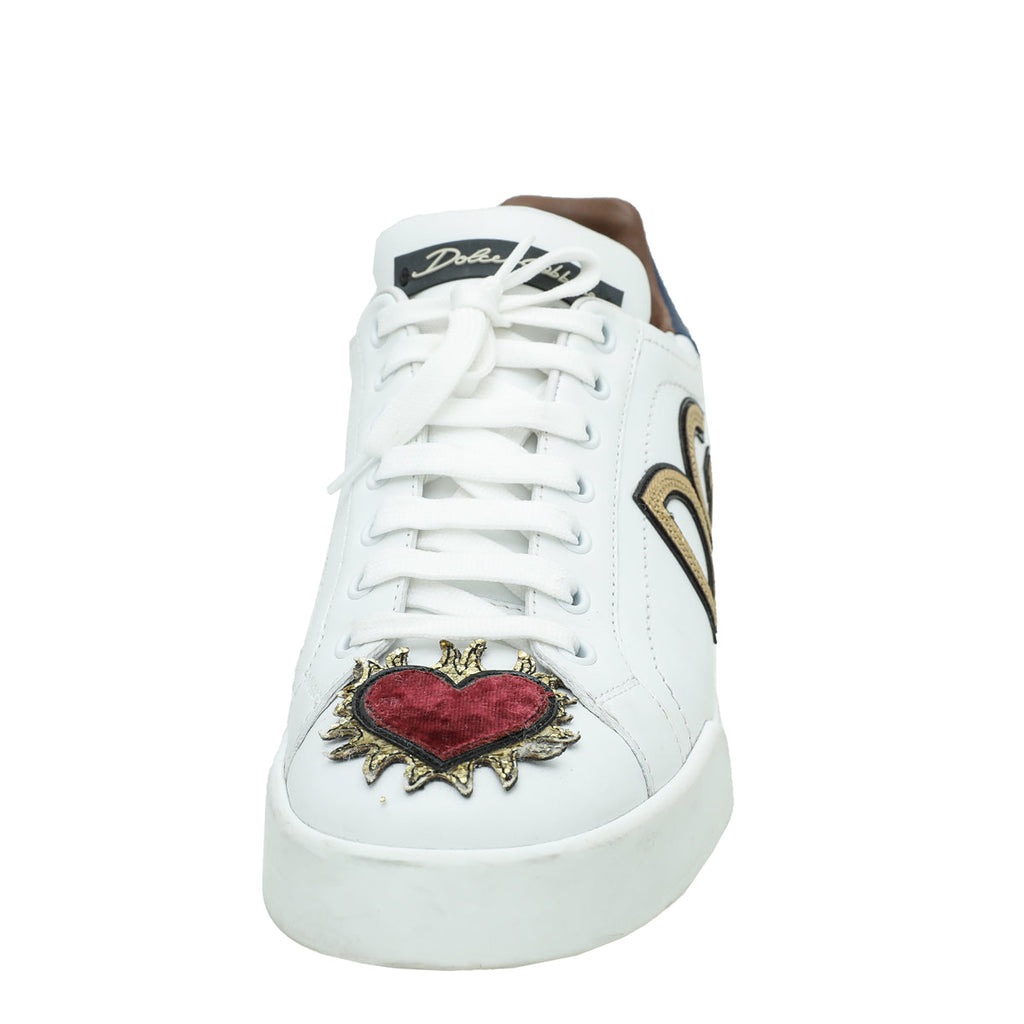 Dolce & Gabbana White Multicolor DG-I-Heart Portofino Sneakers 39