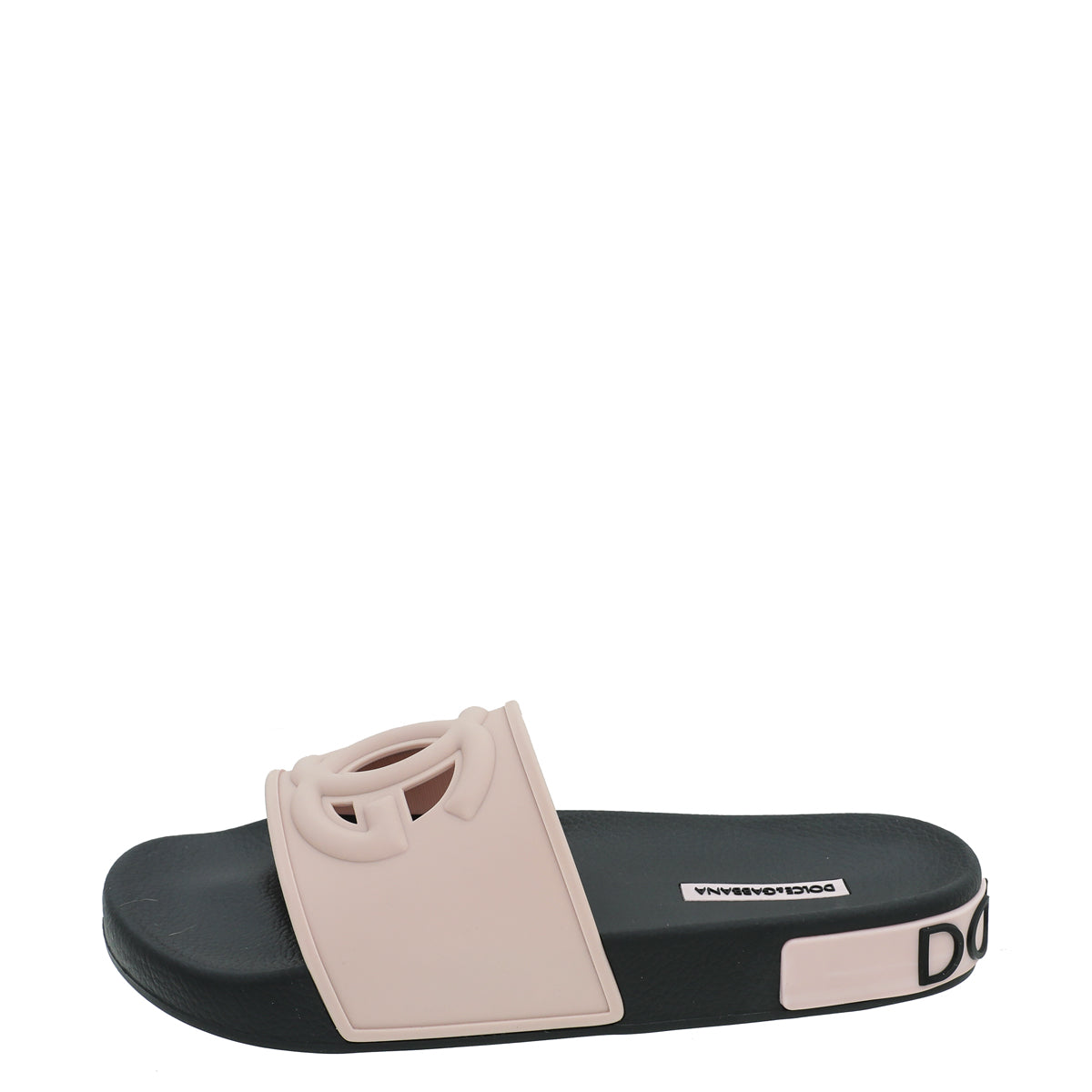 Dolce & Gabbana Light Pink DG Logo Rubber Slide Sandal 39
