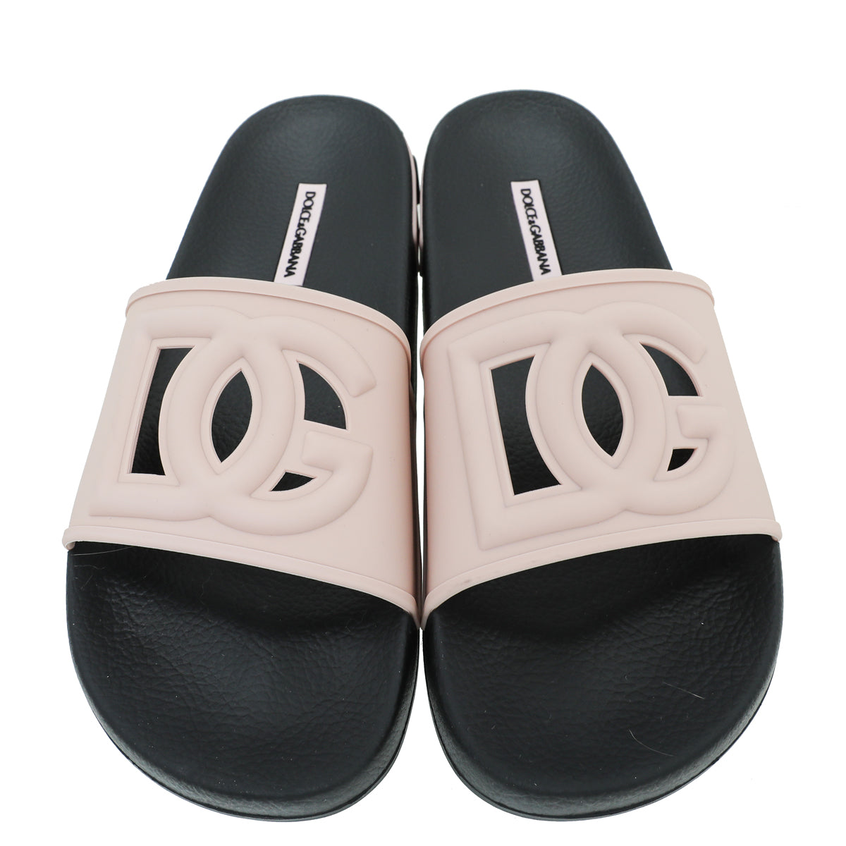 Dolce & Gabbana Light Pink DG Logo Rubber Slide Sandal 39