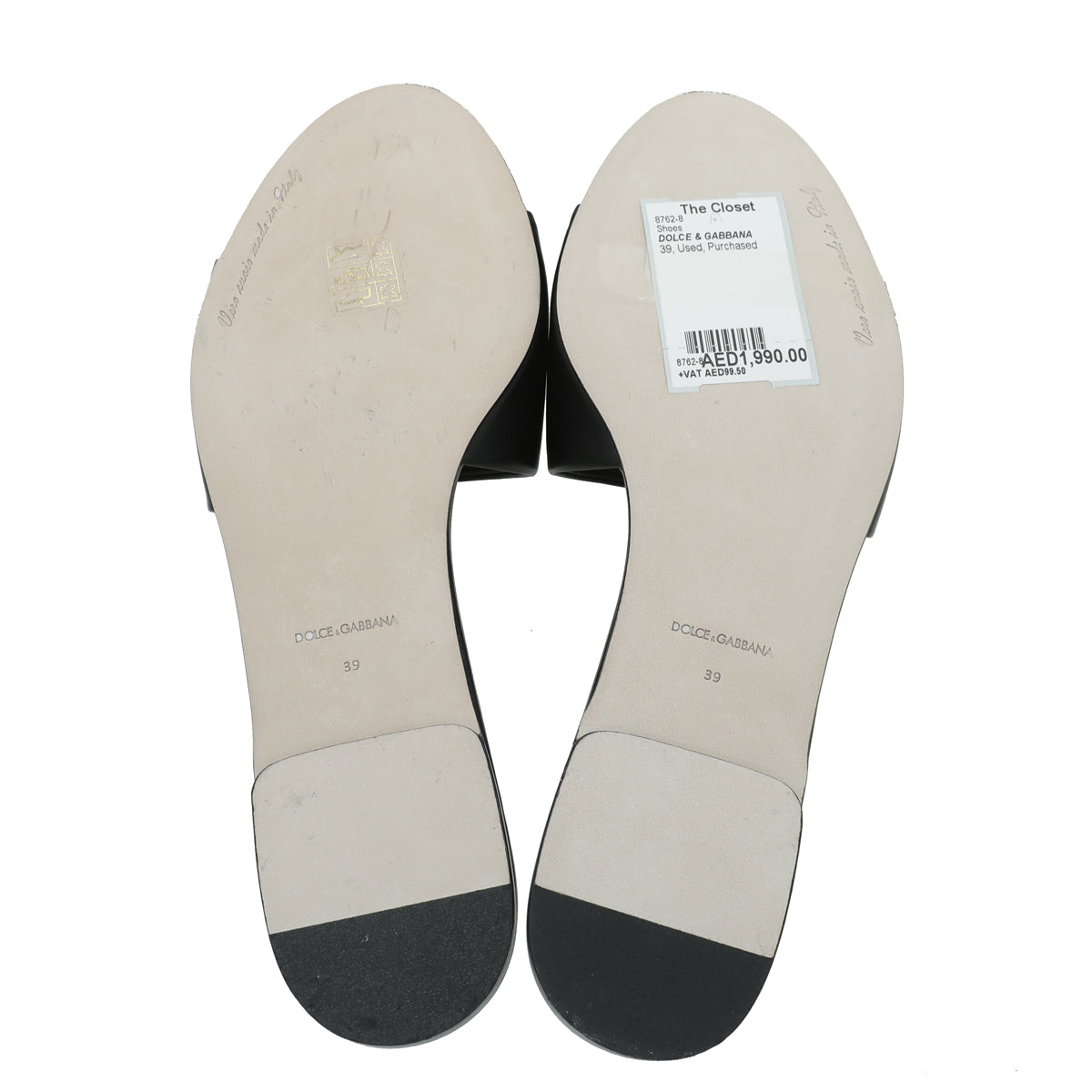 Dolce & Gabbana Black DG Crystal Logo Slide Sandal 39