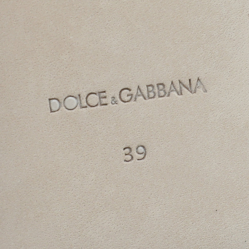Dolce & Gabbana Black DG Crystal Logo Slide Sandal 39