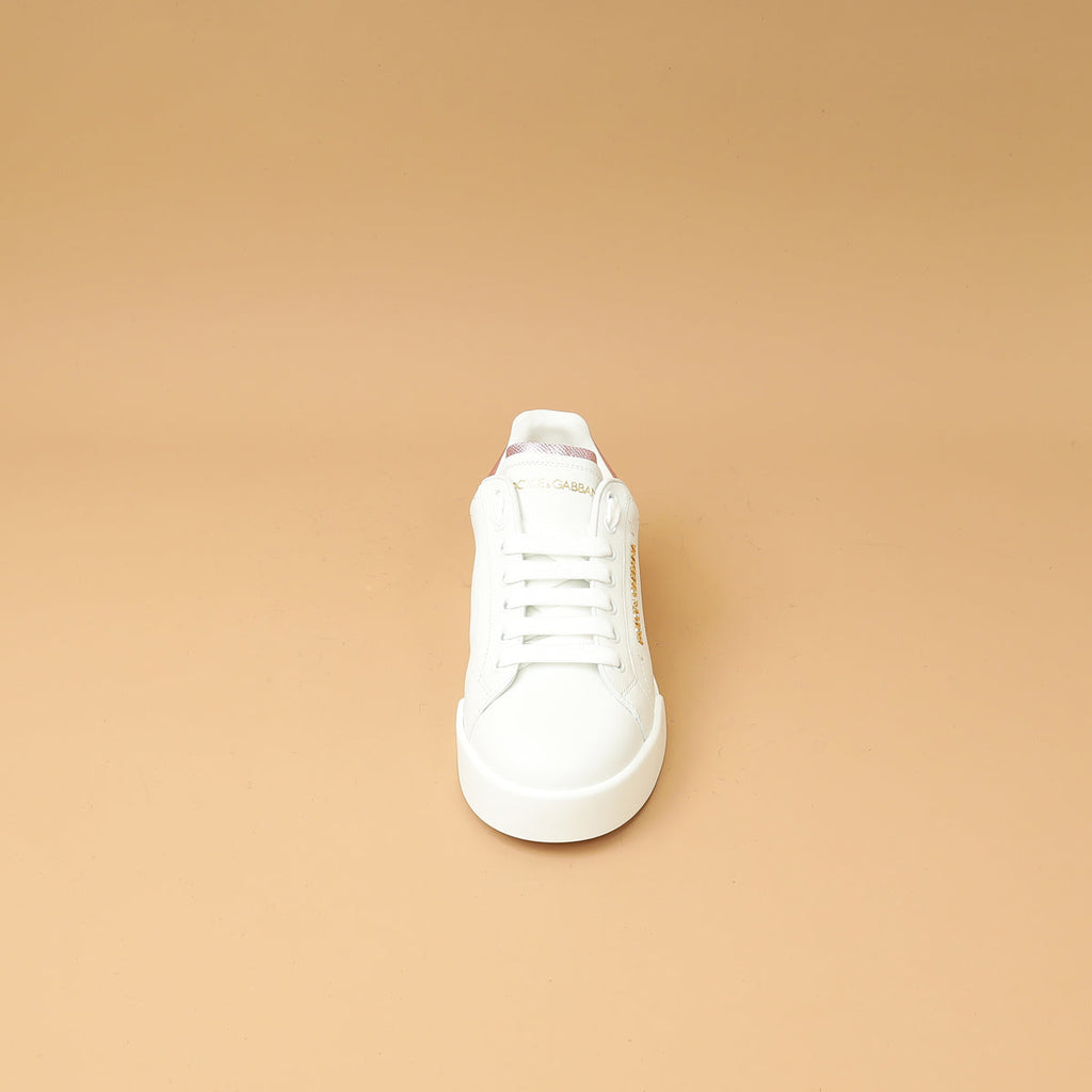 Dolce & Gabbana Bicolor Pearl-Detail Portofino Sneakers 37