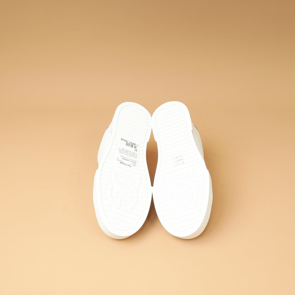 Dolce & Gabbana Bicolor Pearl-Detail Portofino Sneakers 37