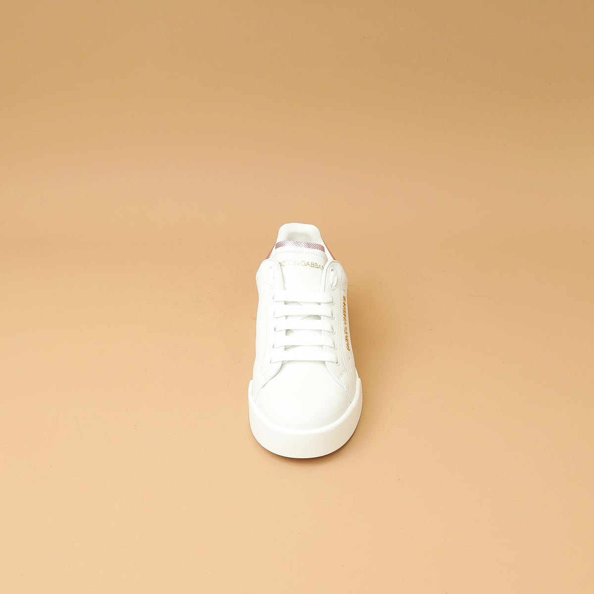 Dolce & Gabbana Bicolor Pearl-Detail Portofino Sneakers 37