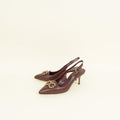 Dolce & Gabbana Burgundy DG Amore Slingback Pumps 39