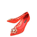Dolce & Gabbana Red Bellucci Lace Embellished Pump 37
