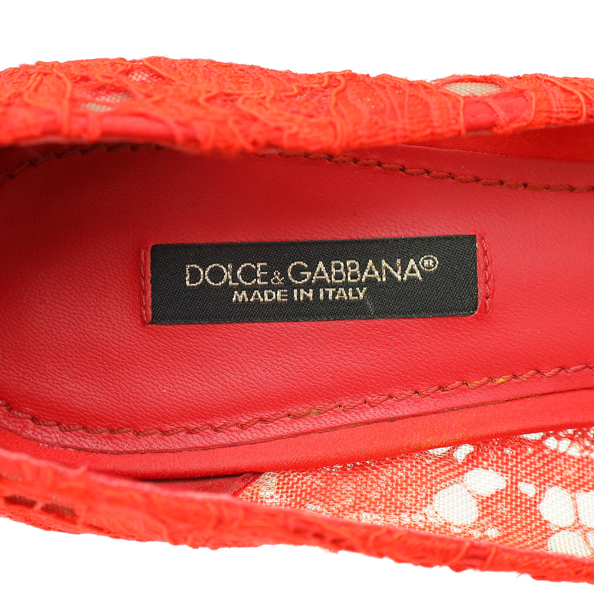 Dolce & Gabbana Red Bellucci Lace Embellished Pump 37