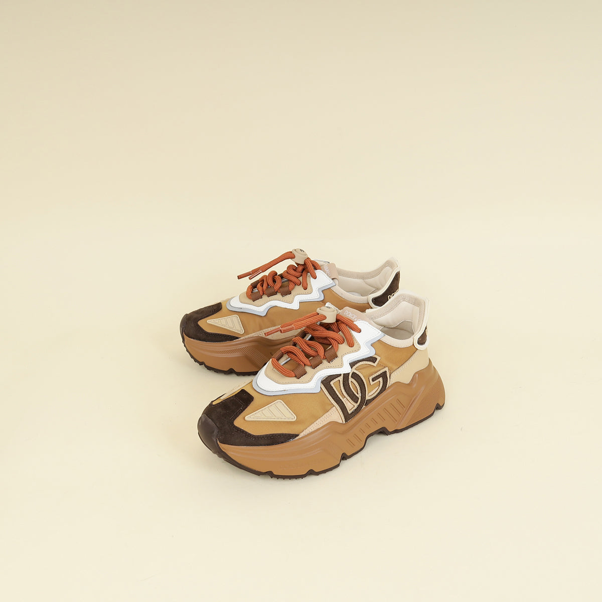 Dolce & Gabbana Brown Multicolor DG Logo Daymaster Sneakers 36