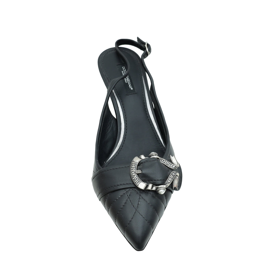 Dolce & Gabbana Black Devotion Slingback 37