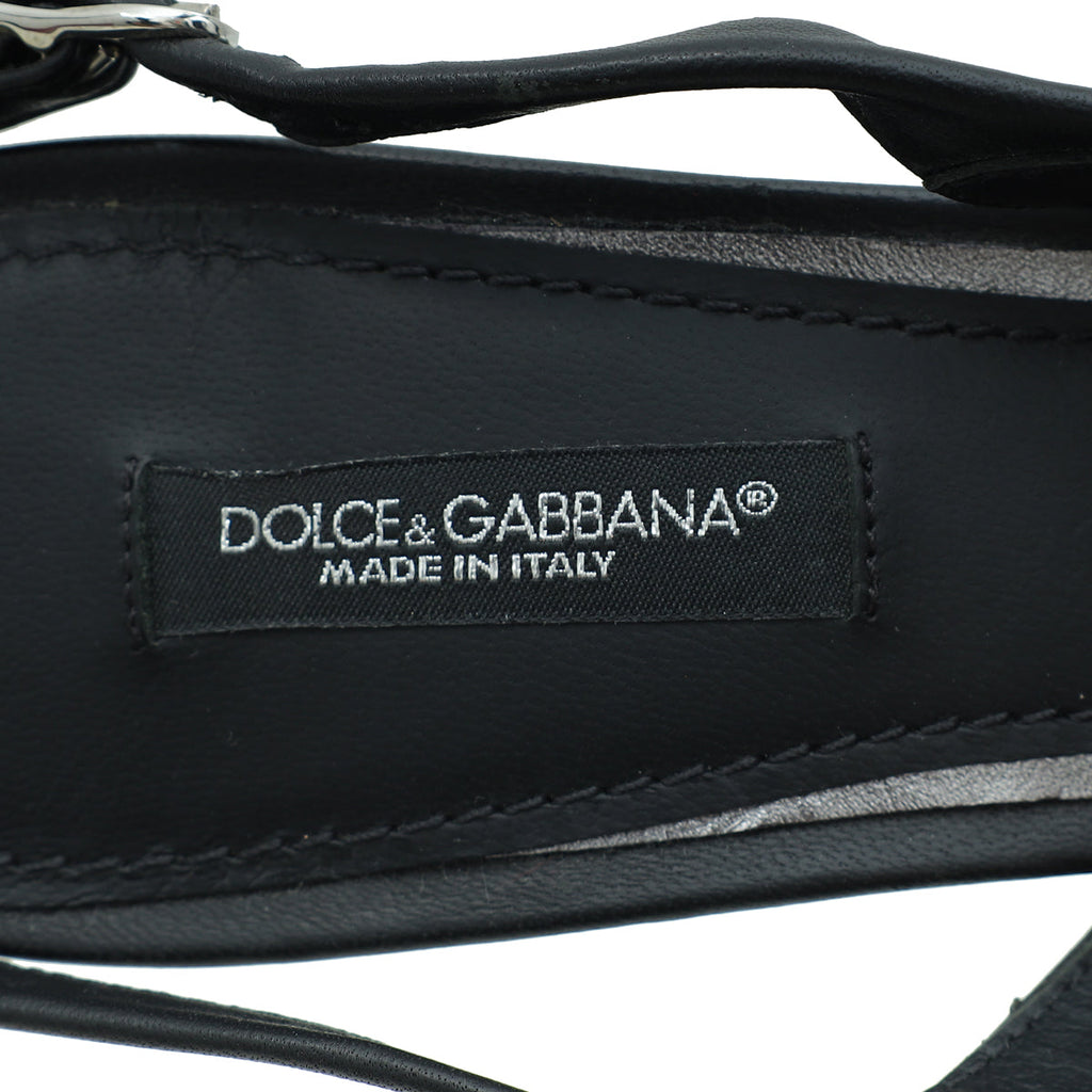 Dolce & Gabbana Black Devotion Slingback 37