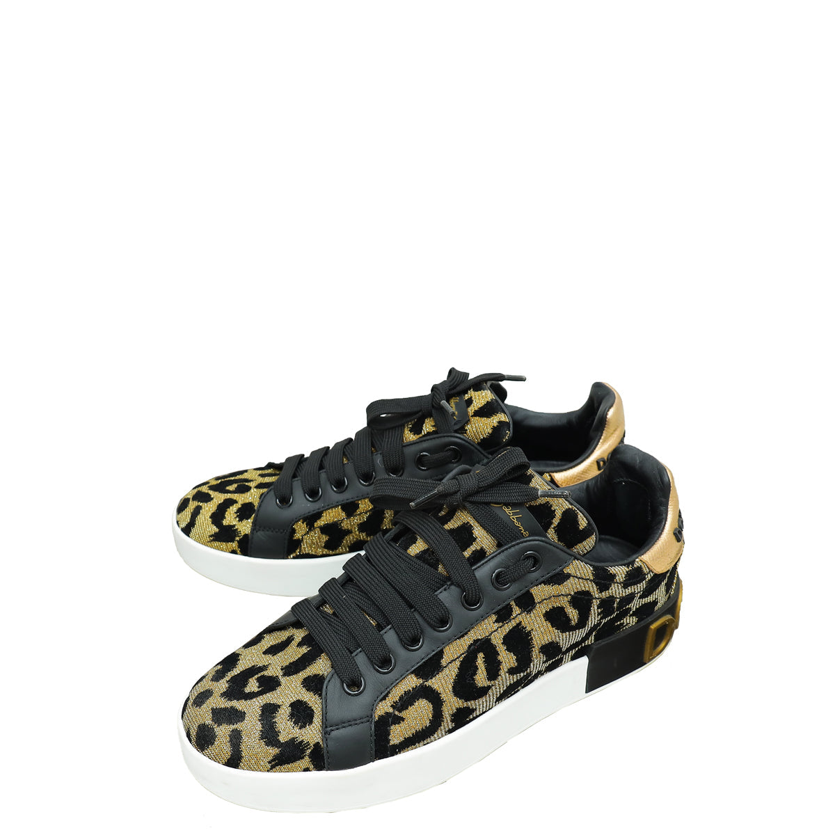 Dolce & Gabbana Multicolor Leopard Print Portofino Sneaker 37