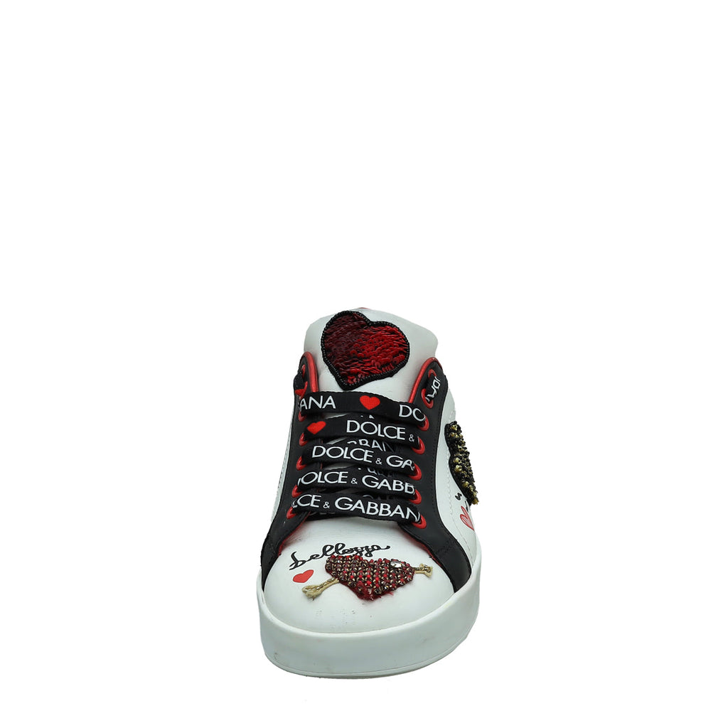 Dolce & Gabbana Tricolor Sequins L'Amore Portofino Sneakers 37