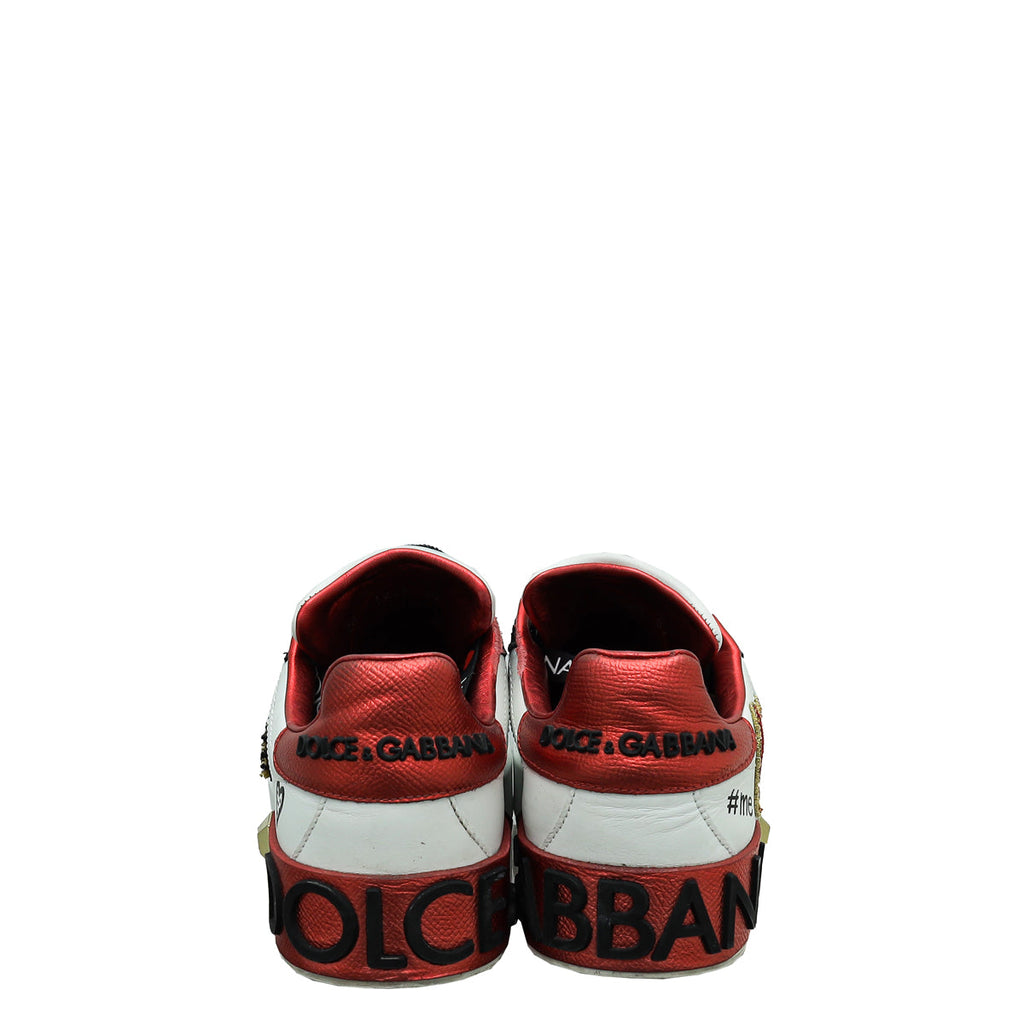 Dolce & Gabbana Tricolor Sequins L'Amore Portofino Sneakers 37