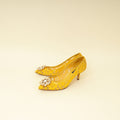 Dolce & Gabbana Yellow Bellucci Crystal Lace Pumps 37