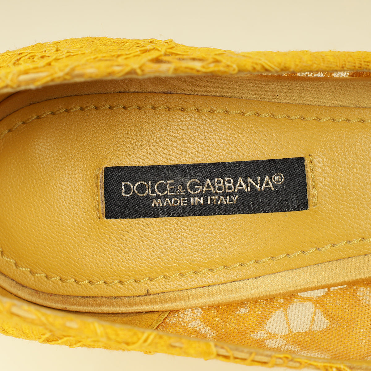 Dolce & Gabbana Yellow Bellucci Crystal Lace Pumps 37