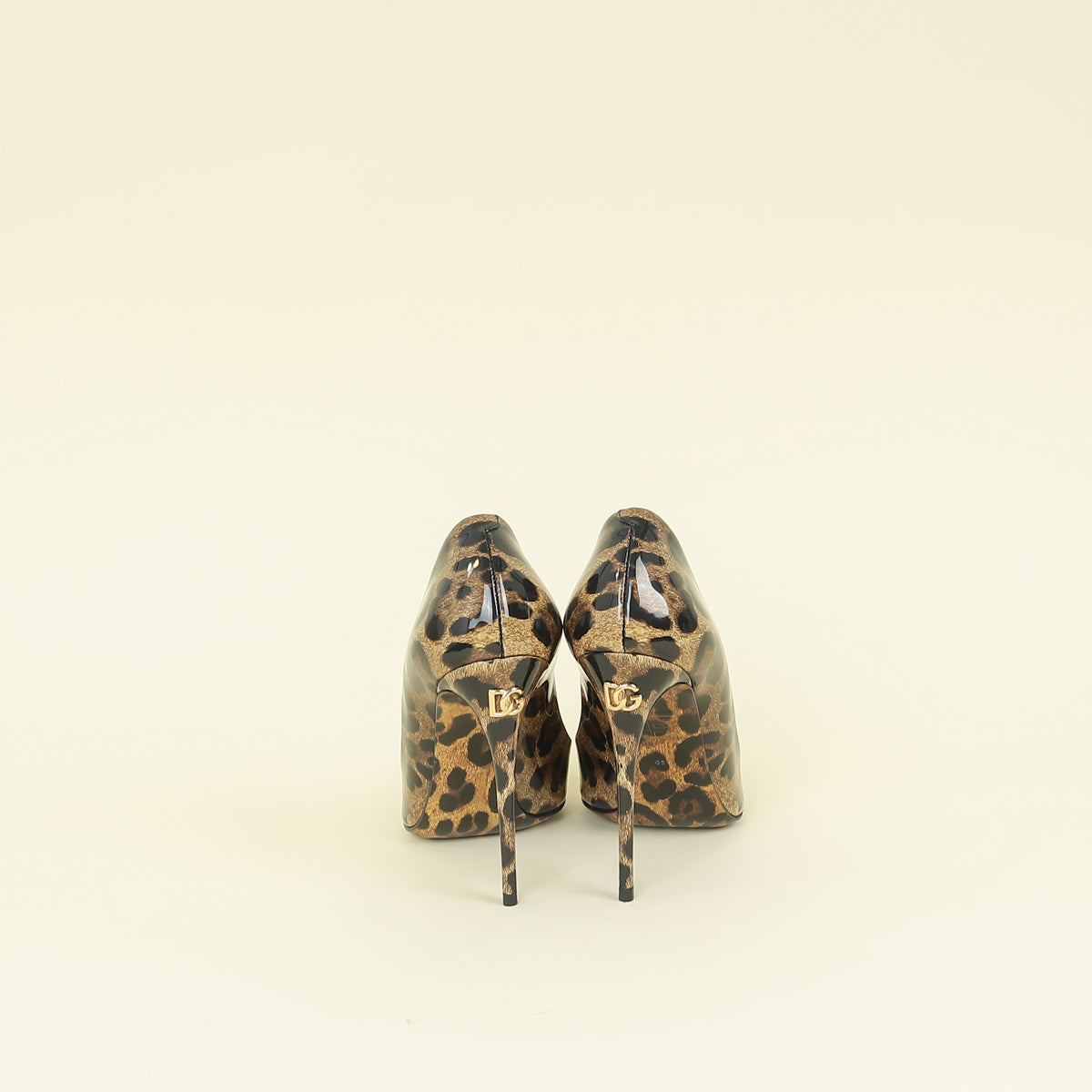 Dolce & Gabbana Brown Patent Leopard-Printed Pumps 38.5
