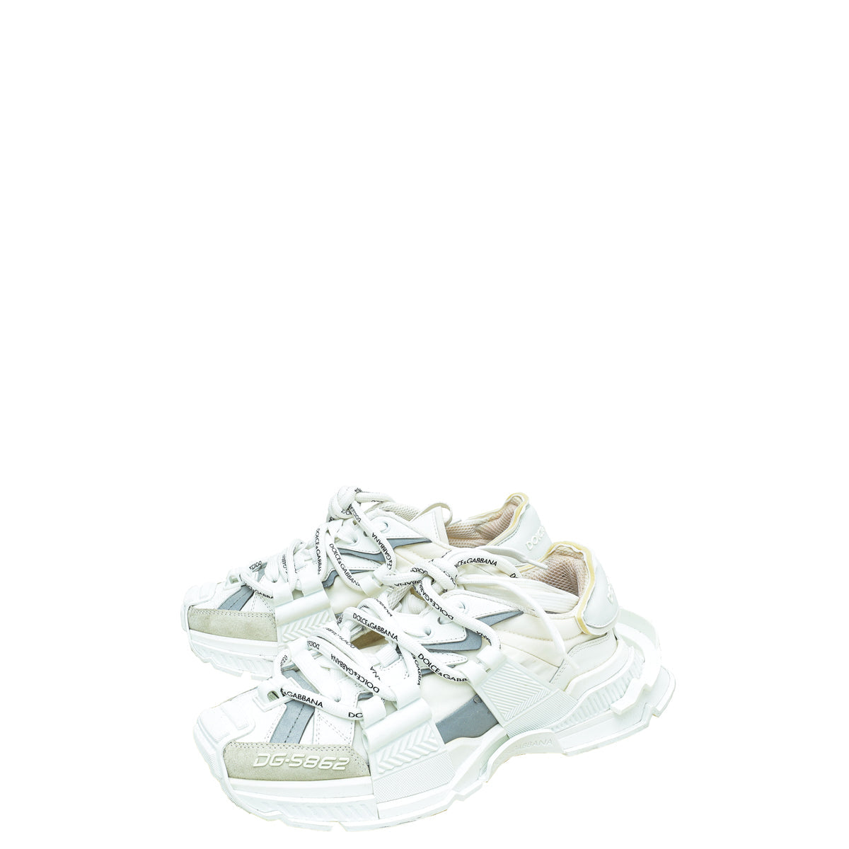 Dolce & Gabbana White Space Double Lace Sneakers 38