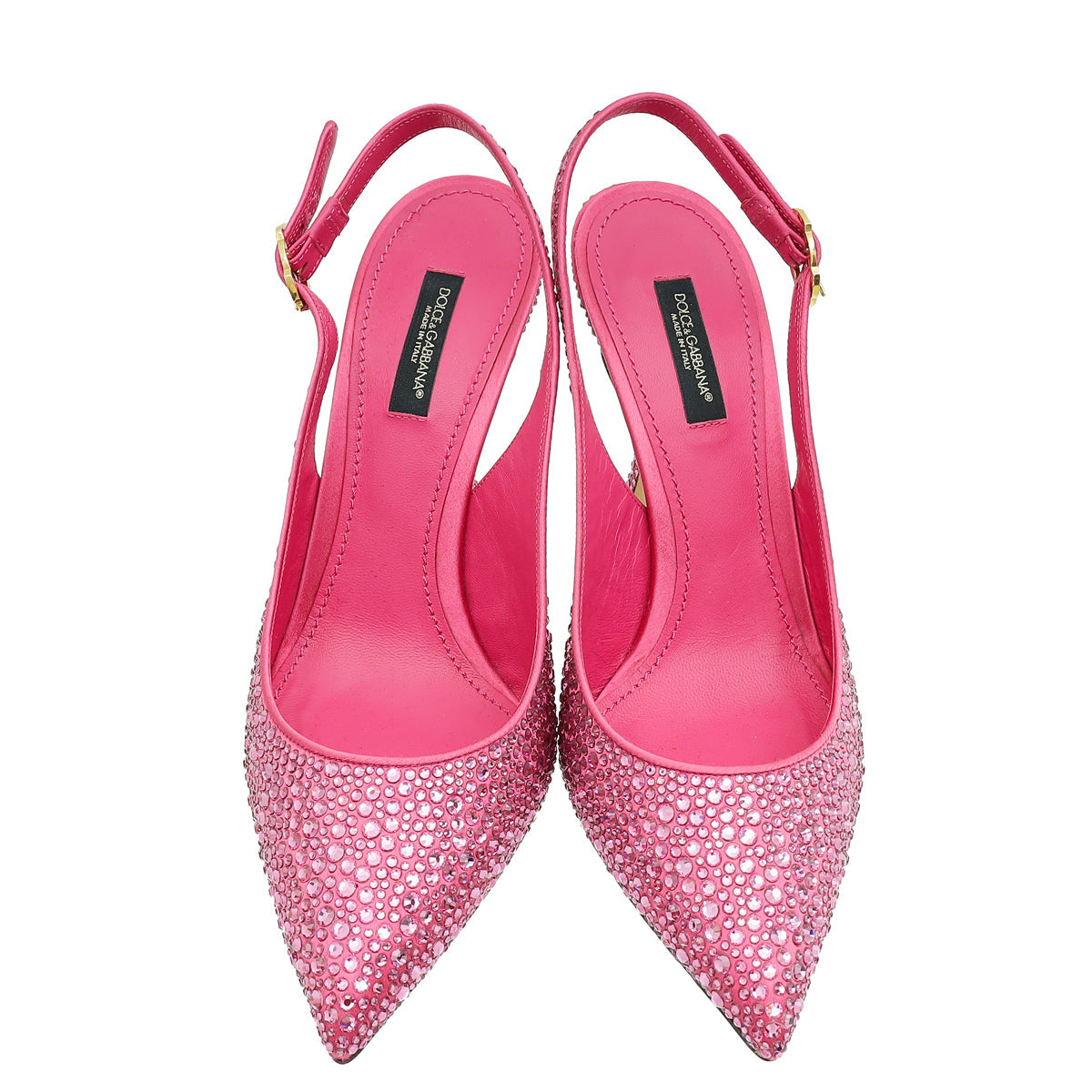 Dolce & Gabbana Pink Slingback Crystal Pumps 38