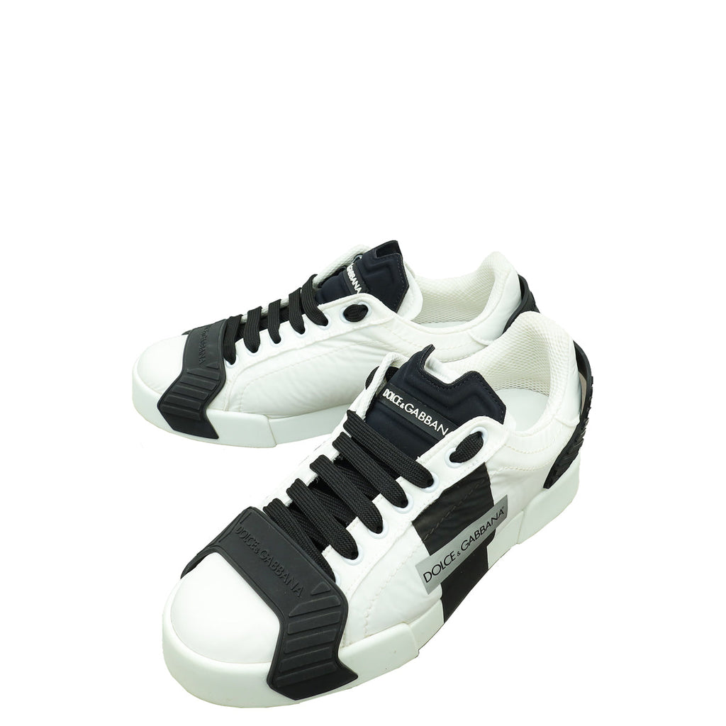 Dolce & Gabbana Bicolor Logo Nylon Low Top Sneaker 38