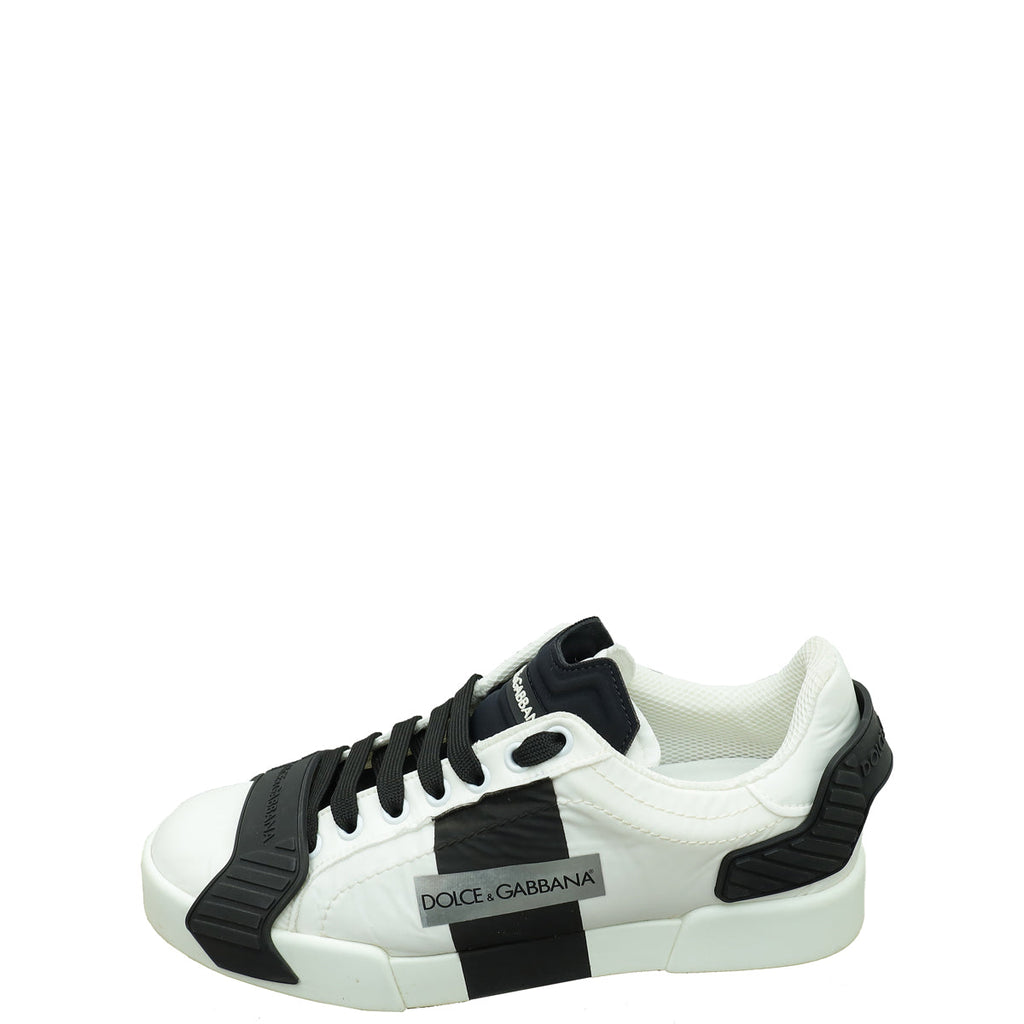 Dolce & Gabbana Bicolor Logo Nylon Low Top Sneaker 38