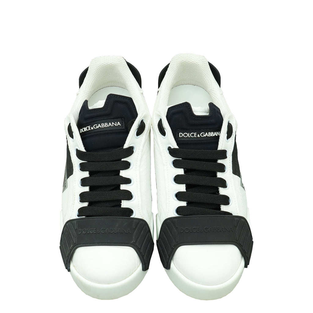 Dolce & Gabbana Bicolor Logo Nylon Low Top Sneaker 38