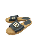 Dolce & Gabbana Black DG Logo Espadrille Slides 38