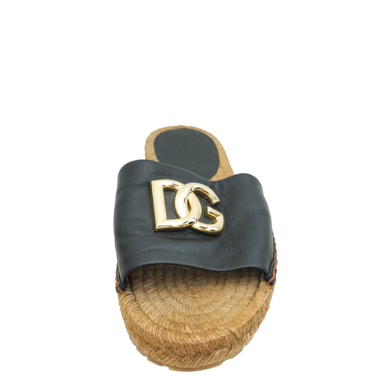 Dolce & Gabbana Black DG Logo Espadrille Slides 38