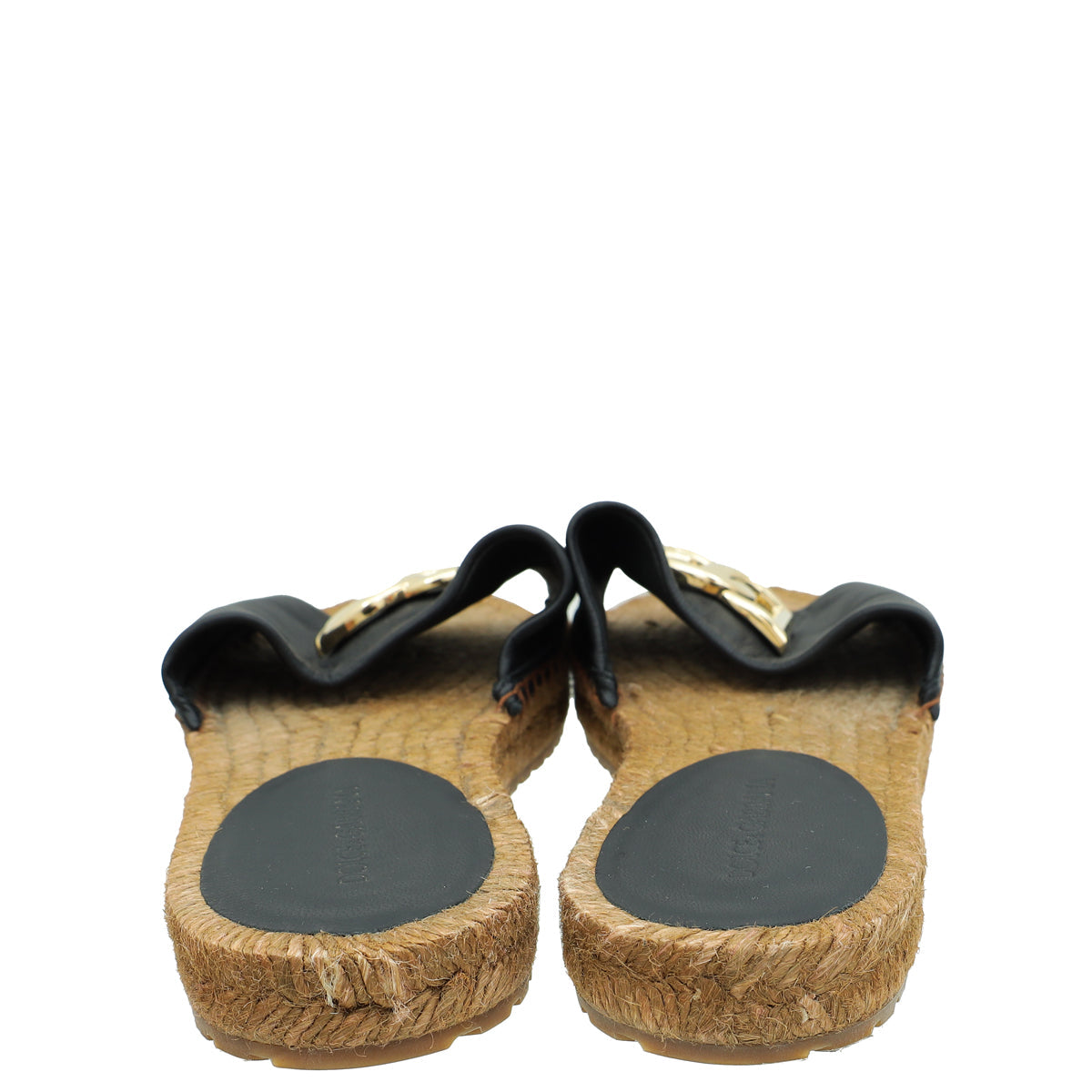 Dolce & Gabbana Black DG Logo Espadrille Slides 38