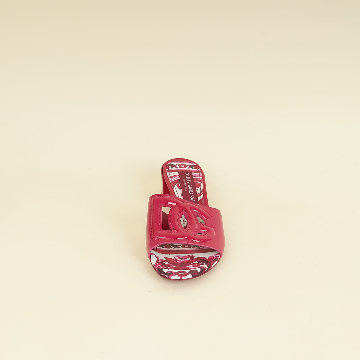 Dolce & Gabbana Fuchsia DG Logo Bianca Mules 38