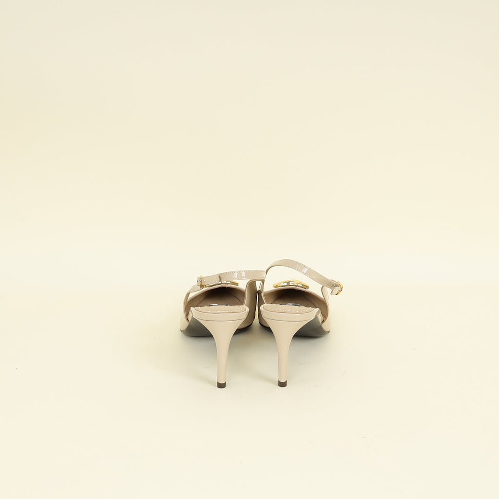 Dolce & Gabbana Beige Lollo 60 Slingback Pumps 38