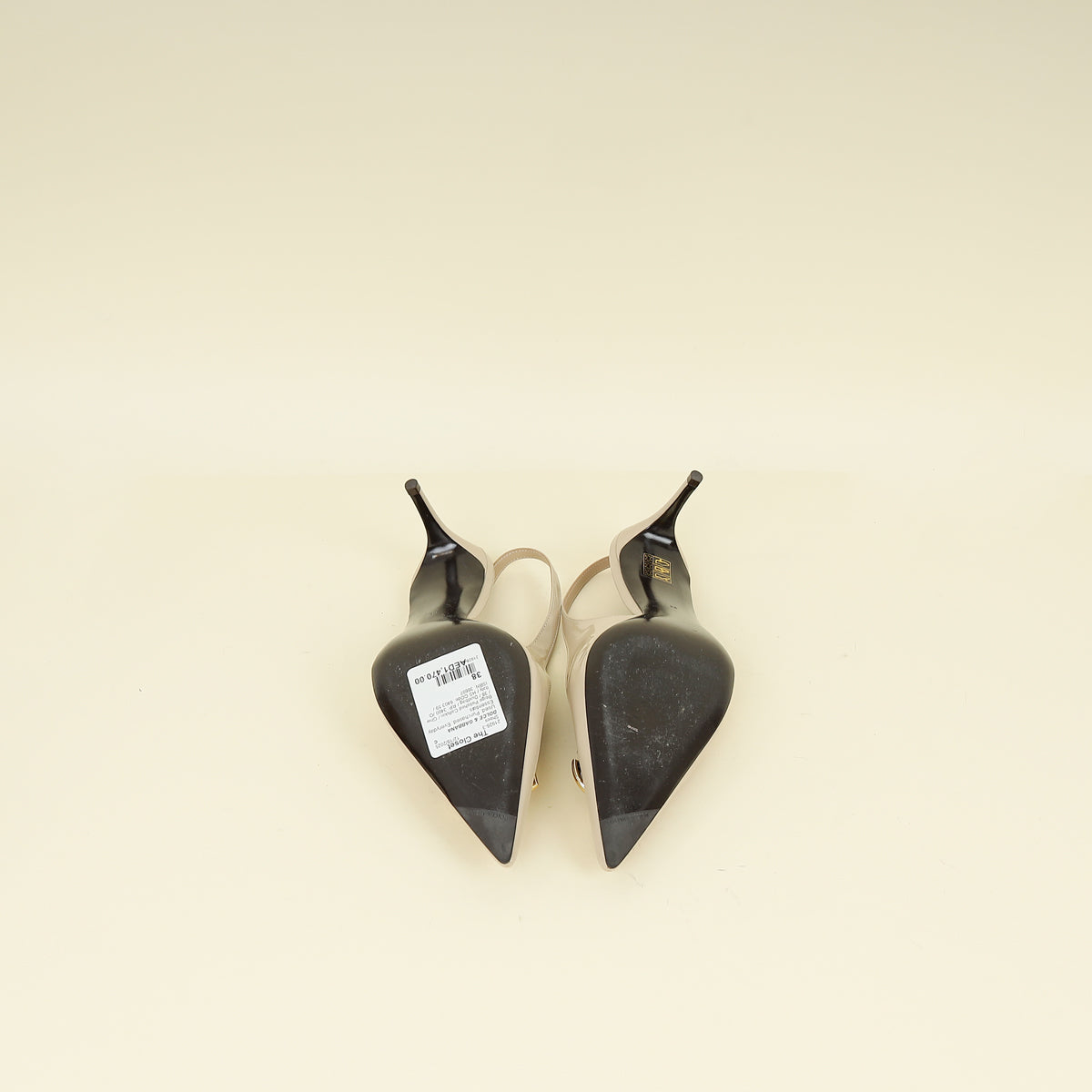 Dolce & Gabbana Beige Lollo 60 Slingback Pumps 38