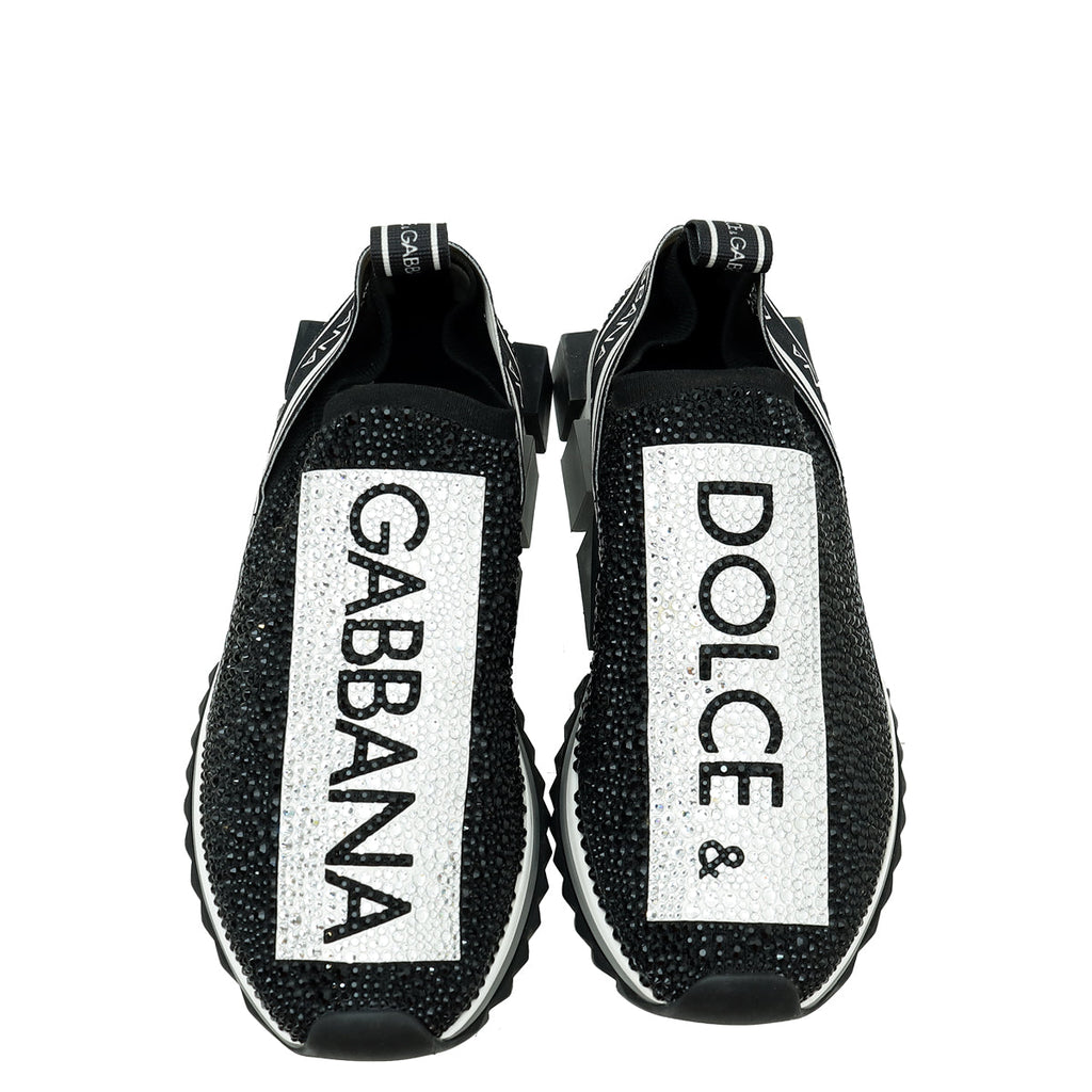 Dolce & Gabbana Black Sorrento Studs Embellished Sneaker 38