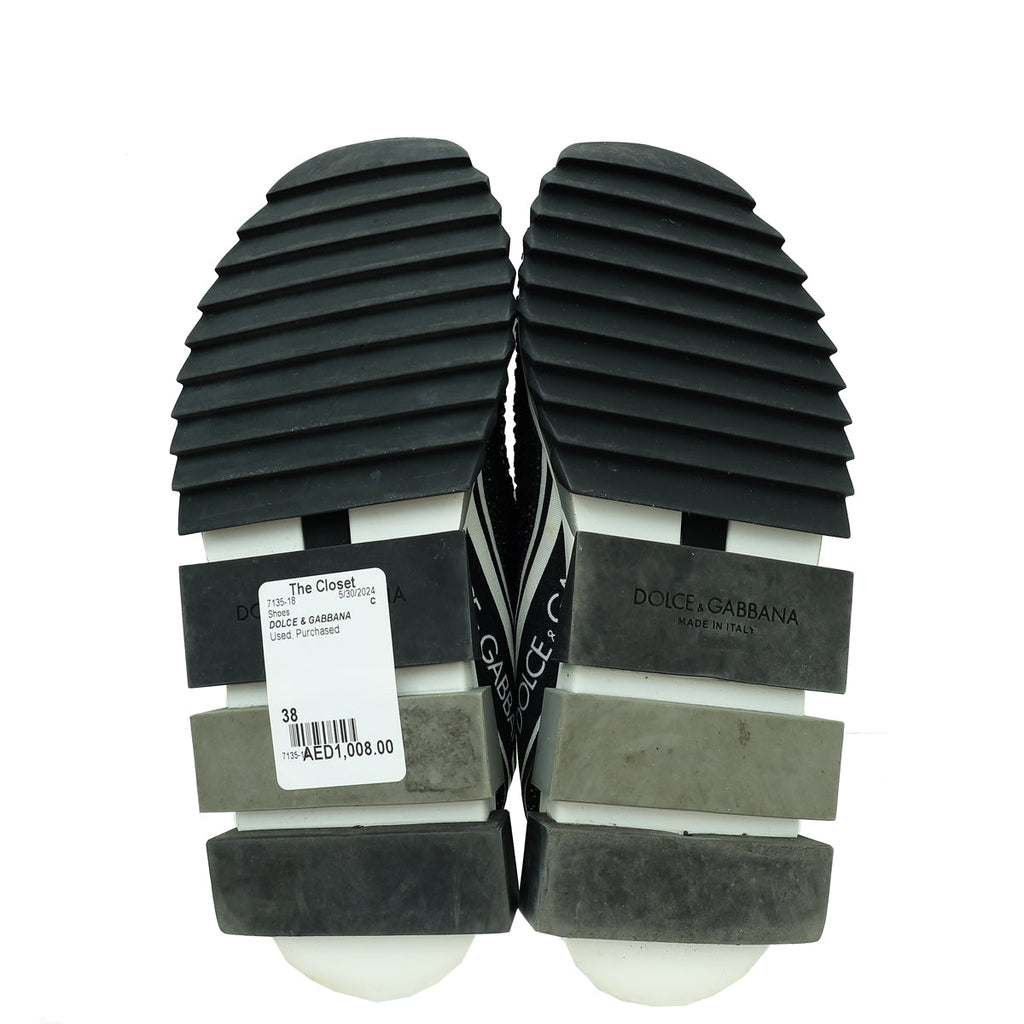 Dolce & Gabbana Black Sorrento Studs Embellished Sneaker 38