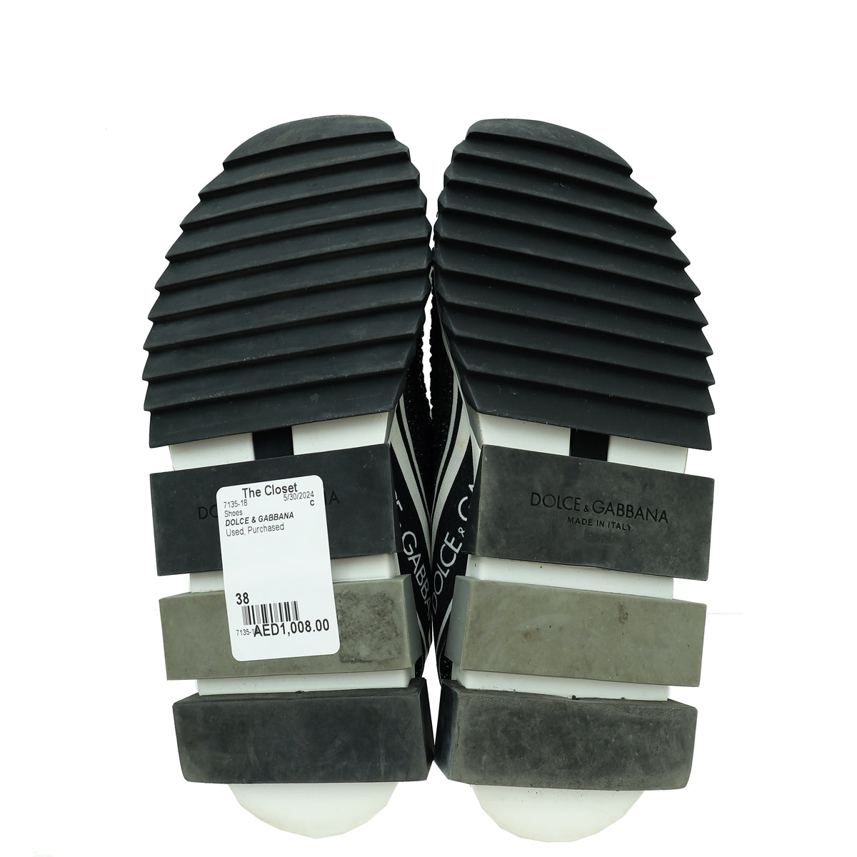 Dolce & Gabbana Black Sorrento Studs Embellished Sneaker 38
