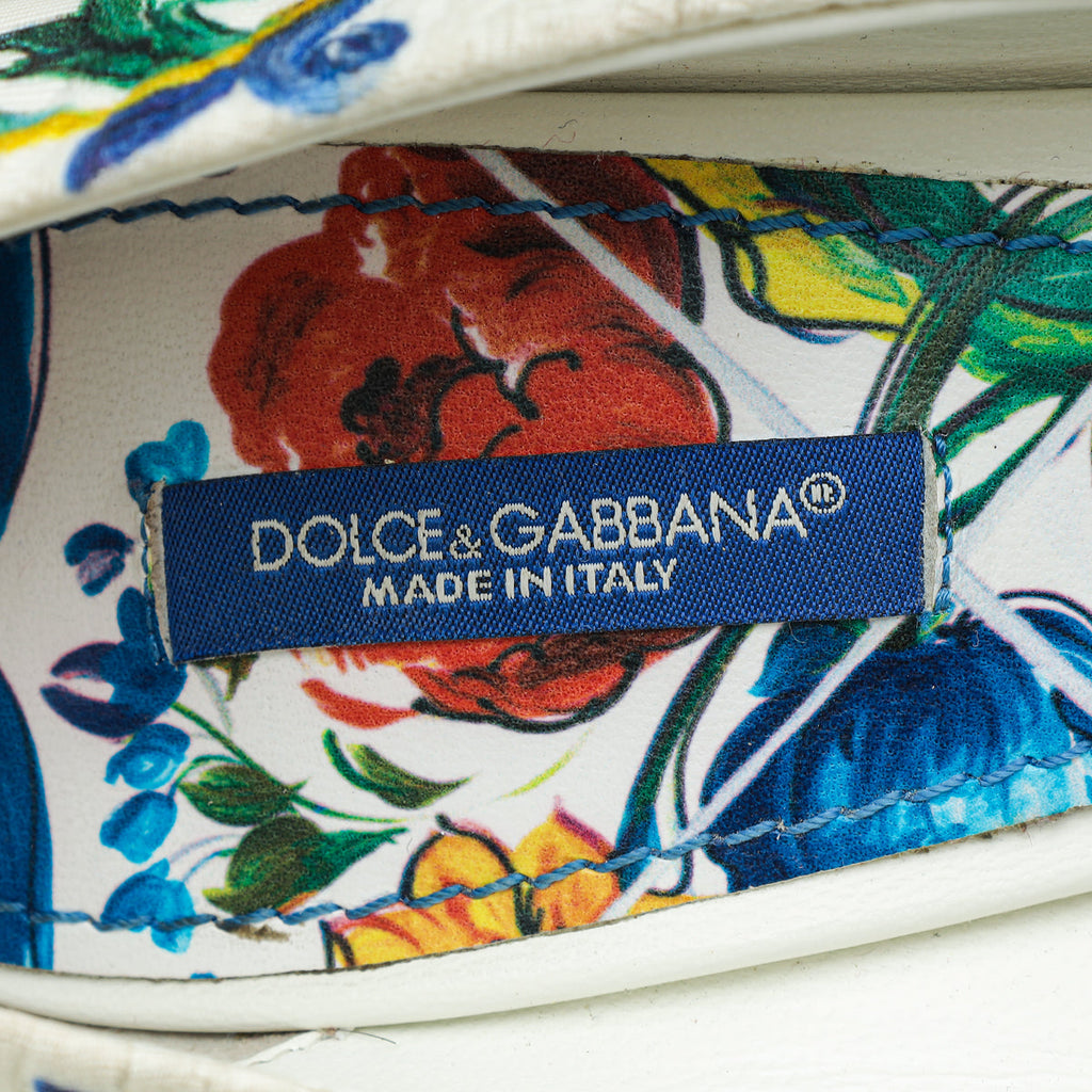 Dolce & Gabbana White Multicolor Majolica Bellucci Pumps 39.5