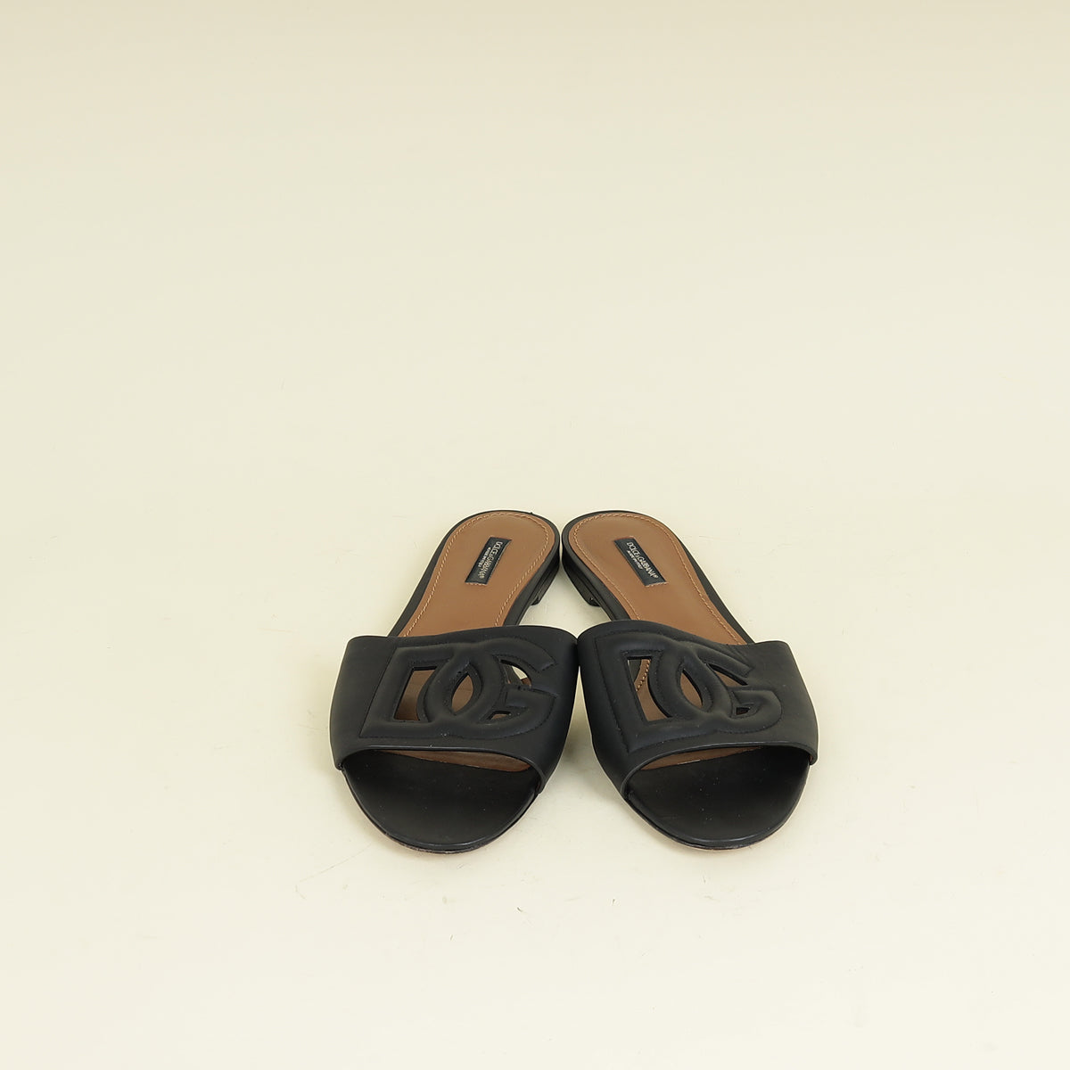 Dolce & Gabbana Black DG Logo Flat Sandals 39.5