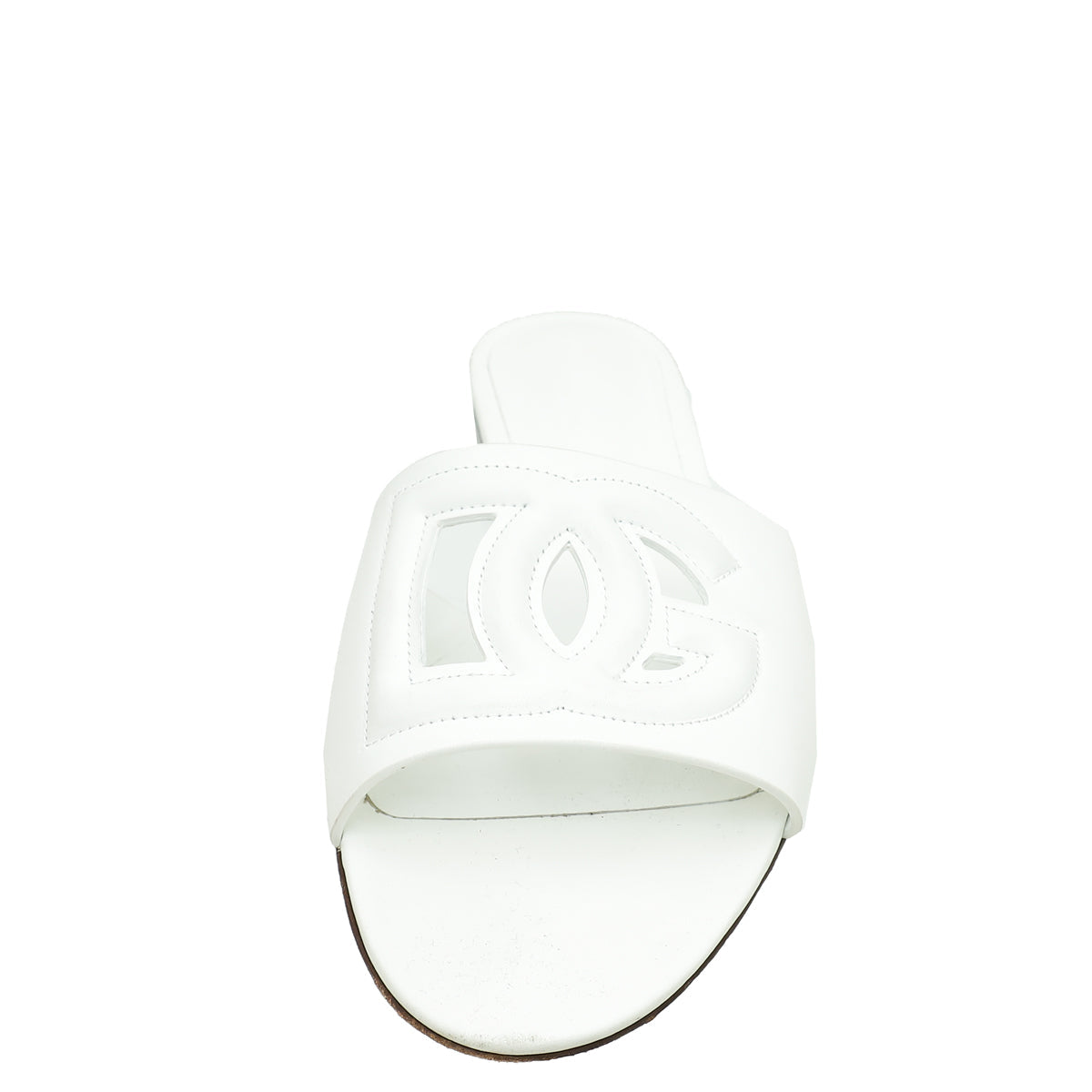 Dolce & Gabbana White DG Logo Flat Mules 39.5